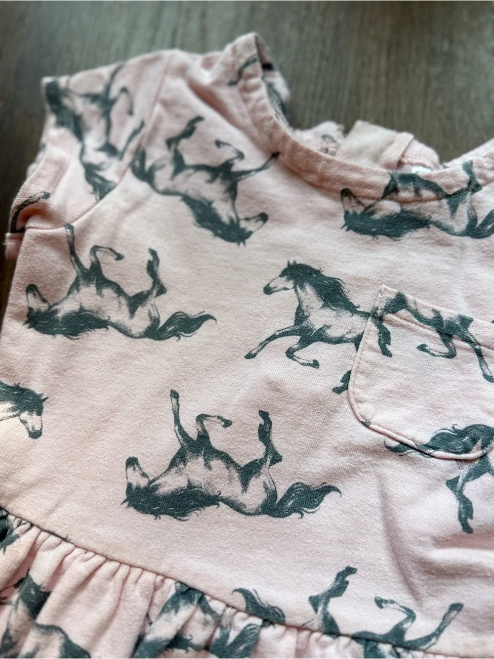 Carter's Pink Dress with Gray Horse Print
